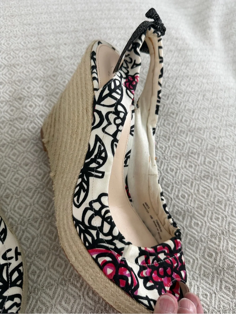Vintage Coach Maritza Poppy Flower Espadrille Wedge Sandals - Size 10